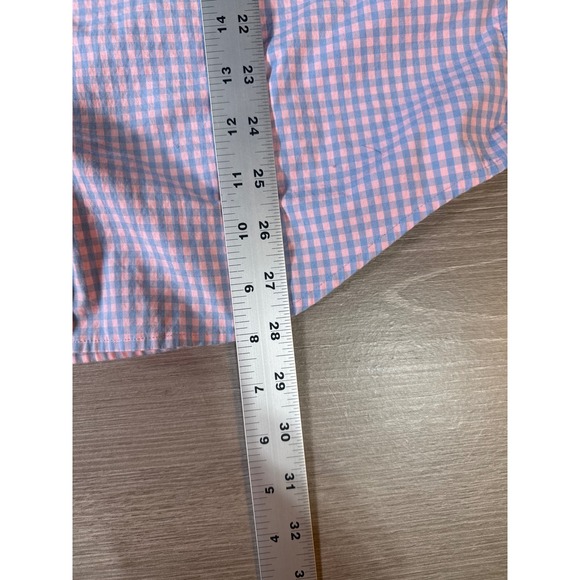 Vineyard Vines Slim Fit Tucker Shirt Mens Medium Pink Blue Gingham Button Down - Picture 8 of 12